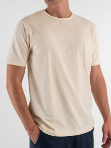 ESTASI T-shirt regular girocollo basica stretch MARTE Crema (5)
