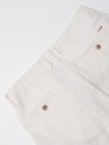 GIANNI LUPO Bermuda basico in lino con bottone GL5039BD Bianco (3)
