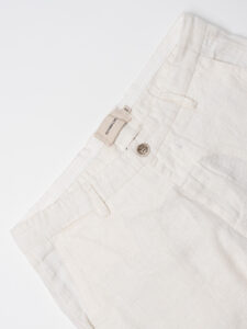 GIANNI LUPO Bermuda basico in lino con bottone GL5039BD Bianco (5)