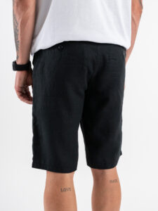 GIANNI LUPO Bermuda basico in lino con bottone GL5039BD Black (4)