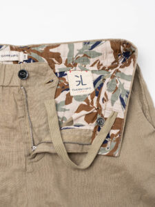 GIANNI LUPO Bermuda basico in lino con bottone GL5039BD Camel (4)