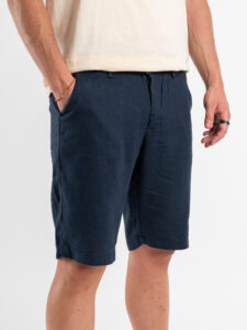 GIANNI LUPO Bermuda basico in lino con bottone GL5039BD Deep Blue (1)