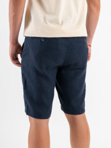 GIANNI LUPO Bermuda basico in lino con bottone GL5039BD Deep Blue (2)