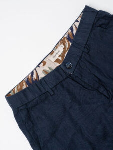 GIANNI LUPO Bermuda basico in lino con bottone GL5039BD Deep Blue (5)