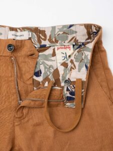 GIANNI LUPO Bermuda basico in lino con bottone GL5039BD Tobacco (2)