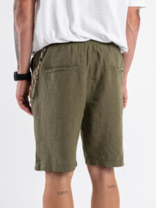 GIANNI LUPO Bermuda in lino con coulisse FJ3269 Green (4)