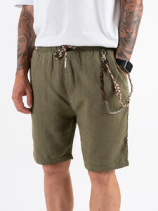 GIANNI LUPO Bermuda in lino con coulisse FJ3269 Green (6)
