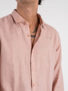 GIANNI LUPO Camicia basica in lino con colletto GL7619S Pink (4)