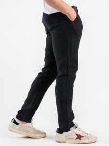 GIANNI LUPO Pantalone cropped con gamba morbida in lino e coulisse in vita MICHIGAN Black (6)