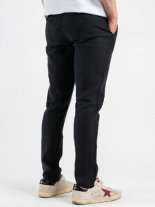GIANNI LUPO Pantalone cropped con gamba morbida in lino e coulisse in vita MICHIGAN Black (7)