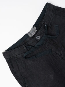 GIANNI LUPO Pantalone cropped con gamba morbida in lino e coulisse in vita MICHIGAN Black (8)
