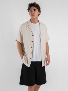 IMPERIAL Camicia regular mm in misto lino CA80JYF Beige (4)