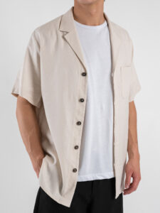 IMPERIAL Camicia regular mm in misto lino CA80JYF Beige (5)