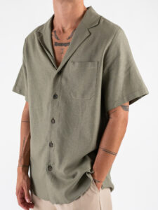 IMPERIAL Camicia regular mm in misto lino CA80JYF River (3)