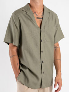 IMPERIAL Camicia regular mm in misto lino CA80JYF River (5)