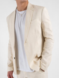 IMPERIAL Giacca monopetto da abito in misto lino JZ3BJYF Beige (2)