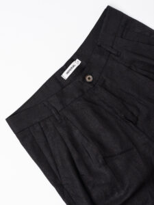 IMPERIAL Pantalone baggy in misto lino PD3MJYF Nero (6)