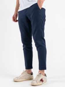 IMPERIAL Pantalone chinos da abito in misto lino PWB0JYF Blu (2)