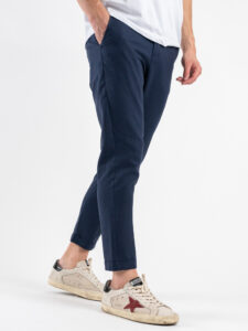 IMPERIAL Pantalone chinos da abito in misto lino PWB0JYF Blu (4)