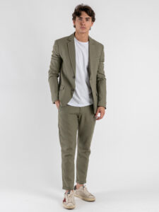 IMPERIAL Pantalone chinos da abito in misto lino PWB0JYF River (2)