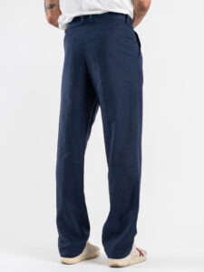 IMPERIAL Pantalone da abito baggy in misto lino PD3MJYF Blu (1)