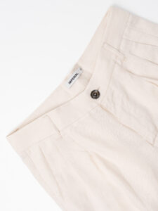 IMPERIAL Pantalone da abito baggy in misto lino PD3MJYF Ecru (6)