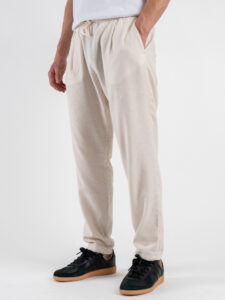 IMPERIAL Pantalone da abito con gamba morbida e coulisse in vita in misto lino PC8QJYF B
