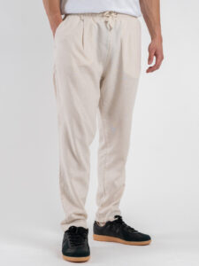 IMPERIAL Pantalone da abito con gamba morbida e coulisse in vita in misto lino PC8QJYF B (3)