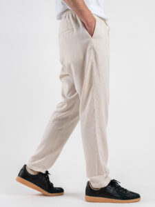 IMPERIAL Pantalone da abito con gamba morbida e coulisse in vita in misto lino PC8QJYF B (5)