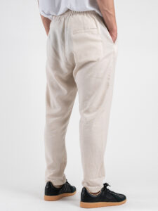 IMPERIAL Pantalone da abito con gamba morbida e coulisse in vita in misto lino PC8QJYF B (6)