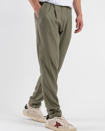 IMPERIAL Pantalone da abito con gamba morbida e coulisse in vita in misto lino PC8QJYF River 5 Nuovi Arrivi