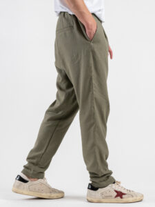 IMPERIAL Pantalone da abito con gamba morbida e coulisse in vita in misto lino PC8QJYF River (6)