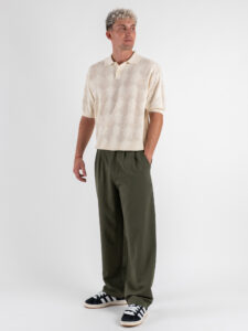 Polo comoda in maglia lavorata a mezza manica W85905 Ivor White (2)