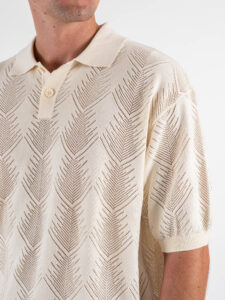 Polo comoda in maglia lavorata a mezza manica W85905 Ivor White (4)