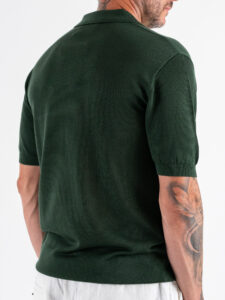 Polo in maglia a mezza manica W85912 Dark Green (1)