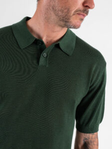 Polo in maglia a mezza manica W85912 Dark Green (4)