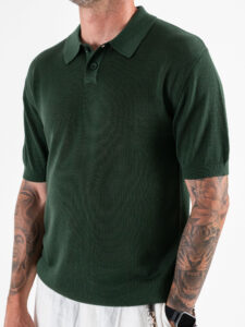 Polo in maglia a mezza manica W85912 Dark Green (5)