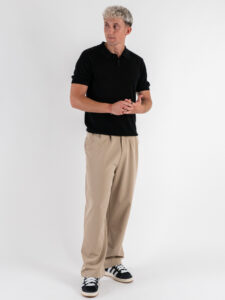 Polo in maglia a mezza manica W85912 Nero (2)