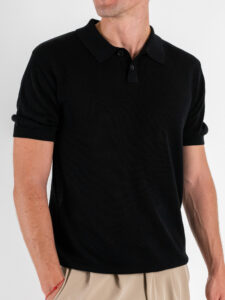 Polo in maglia a mezza manica W85912 Nero (3)