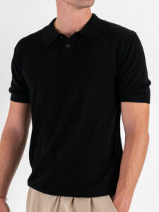 Polo in maglia a mezza manica W85912 Nero (4)