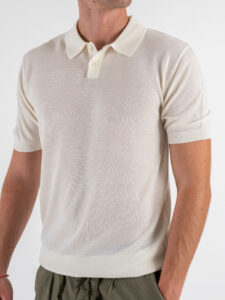 Polo in maglia a mezza manica W85912 White (3)