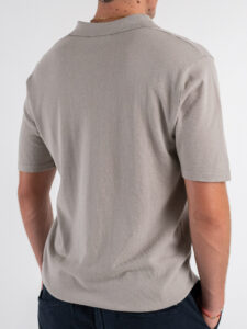 Polo in maglia con collo a V AJ779 Grey (1)