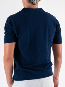 Polo in maglia con collo a V AJ779 Navy (5)