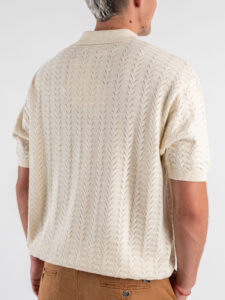 Polo in maglia lavorata W5915 Ivory White (1)