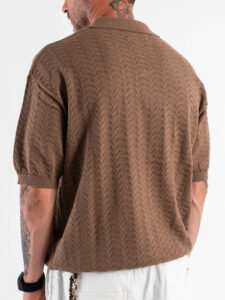 Polo in maglia lavorata W5915 Khaki (1)