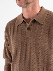 Polo in maglia lavorata W5915 Khaki (4)