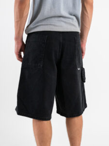Bermuda in jeans baggy con coulisse in vita GR112 Black (3)