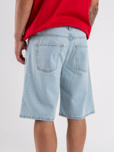 Bermuda in jeans con rotture DM101 Azzurro (1)