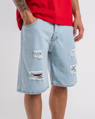 Bermuda in jeans con rotture DM101 Azzurro 2 Nuovi Arrivi