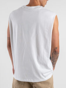 Canotta over in cotone con giromanica ampio JW900 White (1)